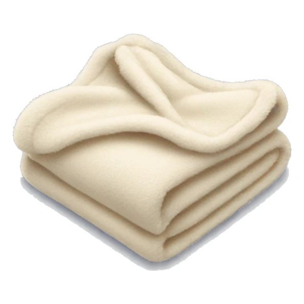 Folded fuzzy cream blanket sticker