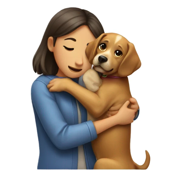 a dog huging a girl dog sticker