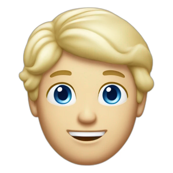 Blond man blue eyes Italian icecream vanilla strawberry sticker