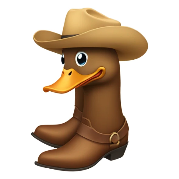 Duck with a cowboy hat and boots sticker