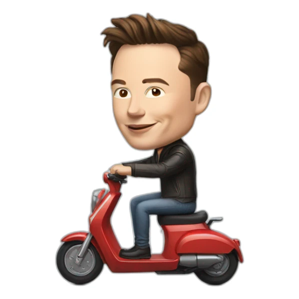 elon musk sur un scooter sticker