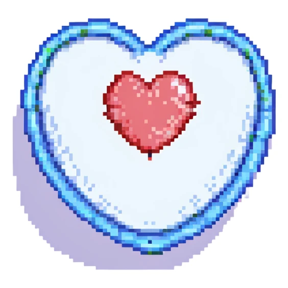 rainbow pride heart, pixel art style, glossy look, no text sticker