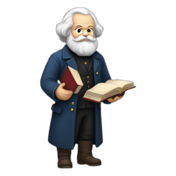 karl marx with a book in his hand sticker