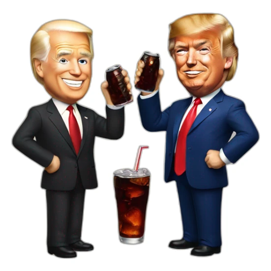 Donald trump and Biden drink cola sticker