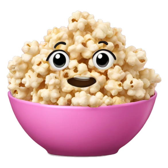 Popcorn in pink bowl sticker