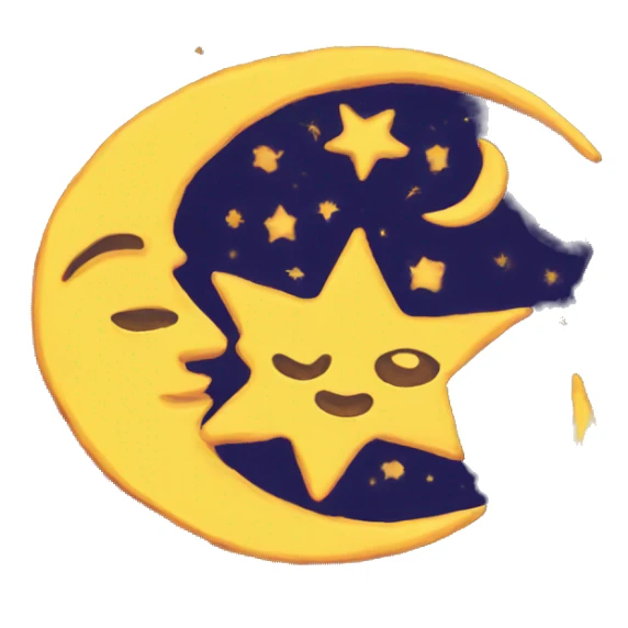 90s sun moon stars sticker