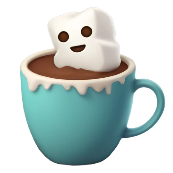 cocoa with marshmallow in cozy cup sticker