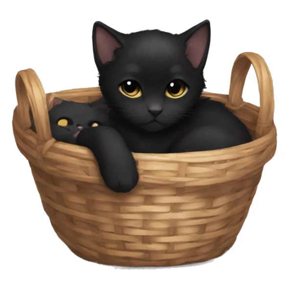 Black Kitten curled up in a basket dark academia aesthetic sticker