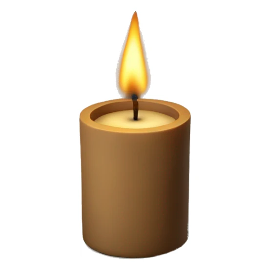 candle in brown concrete ridged vessel sticker
