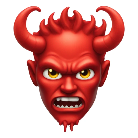 Devil horns emoji mixed with sweaty emoji sticker