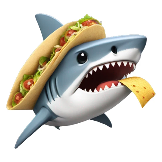 Shark eating a taco sticker
