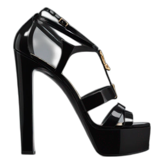 Ysl sandal tribute black patent sticker