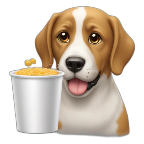 Un chien qui mange un chat sticker