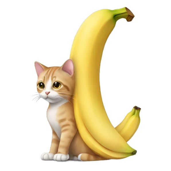 cat with banana instead of tail sticker