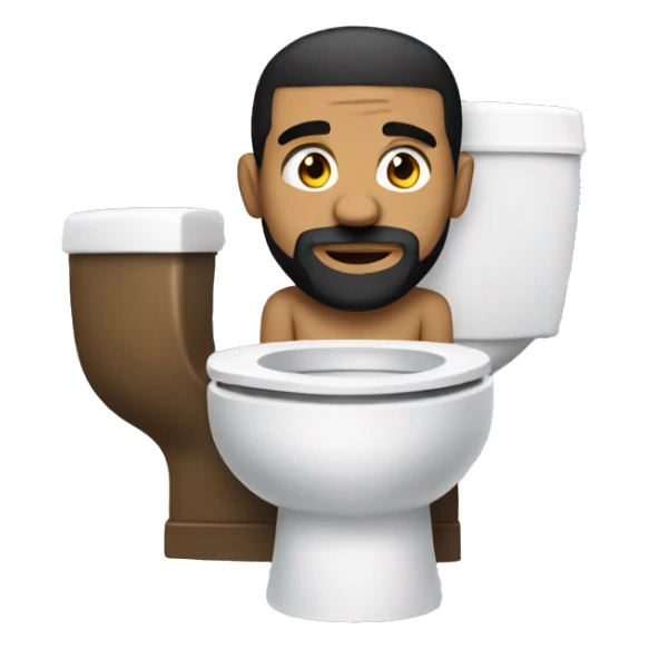 Drake with skibidi toilet sticker