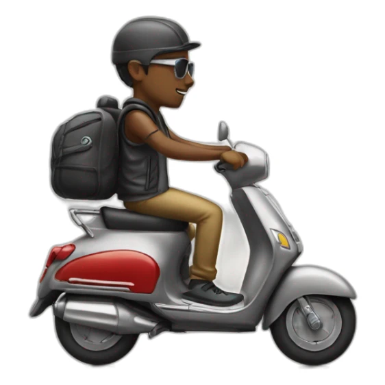 Le rappeur jul sur un scooter sticker