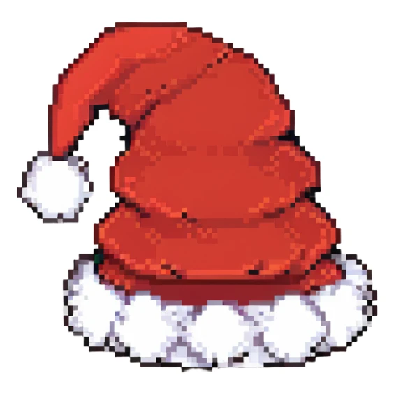 Red Santa hat with white fluffy trim and pom-pom on top sticker