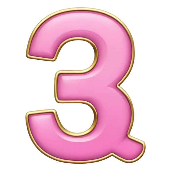 number four in pink and golden  sticker