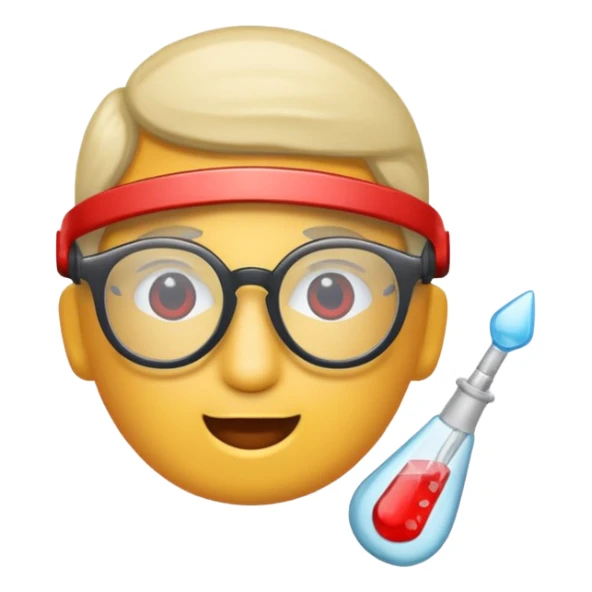 Wissenschaftler mit Brille und Blutegel auf dem Kopf sticker