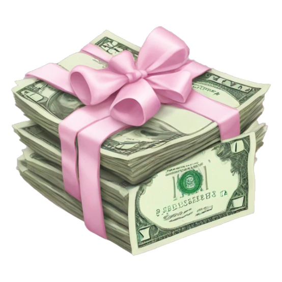 A bundle of pastel pink dollars sticker