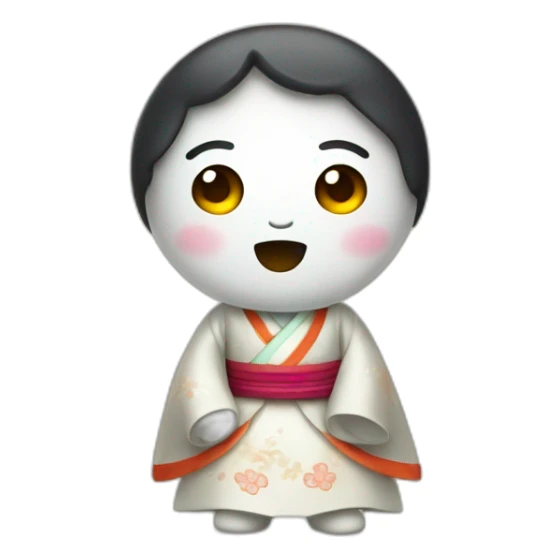 Funky ghost with traditional korean dress sticker