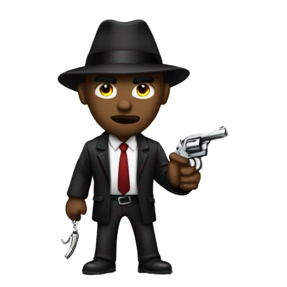 mafia member holding a revolver sticker