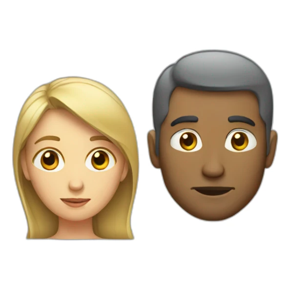 man and woman pondering sticker