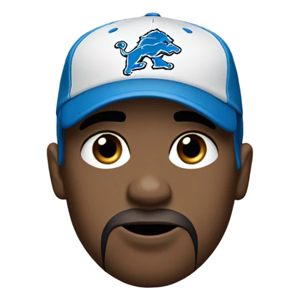 Sad detroit lions fan white with blue eyes sticker