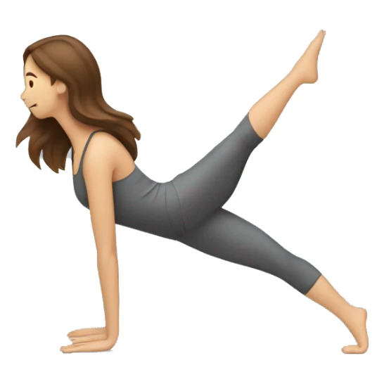 a woman with brown long hair making pilates exercises sticker