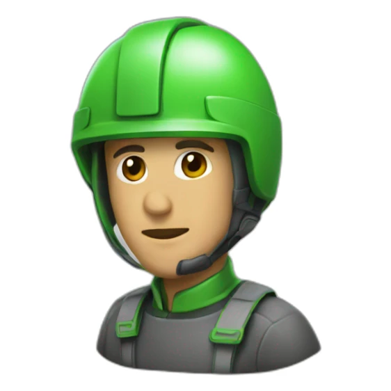 green helmet man sticker