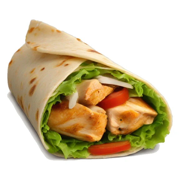 Homemade wrap with chicken sticker