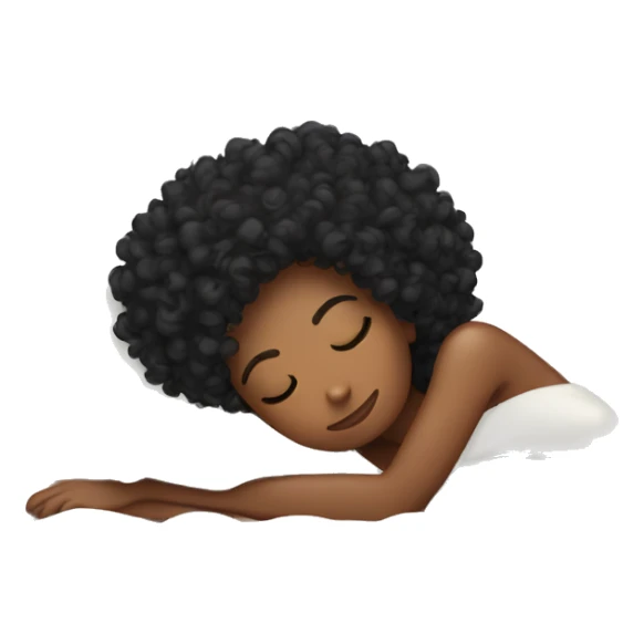 black curly hair women sleeping in bed  sticker