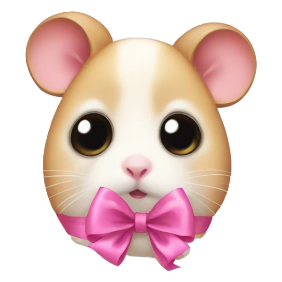Sad Hamster with big eyes and pink bow sticker
