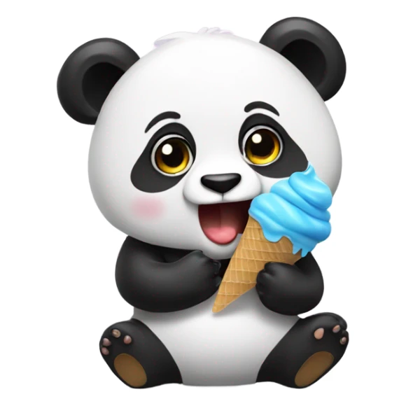 Panda eating ice cream and singing the song  sticker