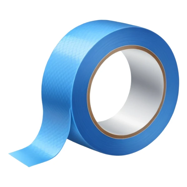 A roll of blue adhesive tape sticker