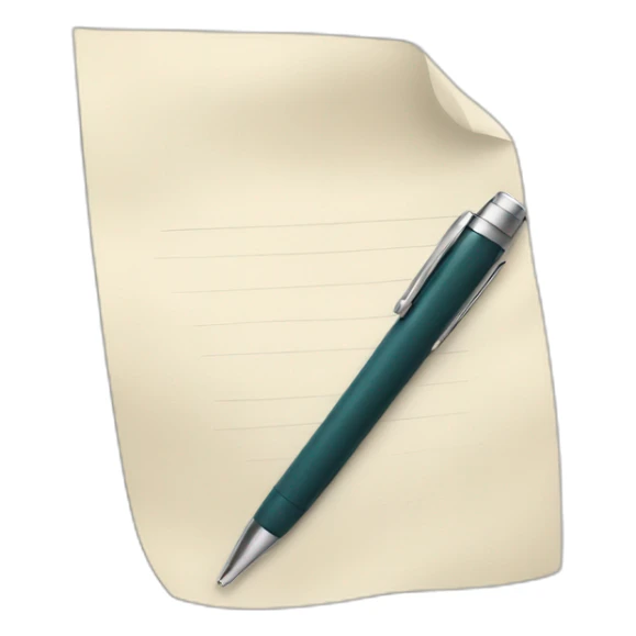 A piece of paper and a pen sticker