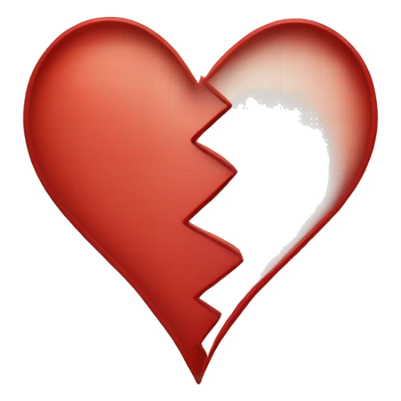 half heart red, other half just transparent and dotted boundary line sticker
