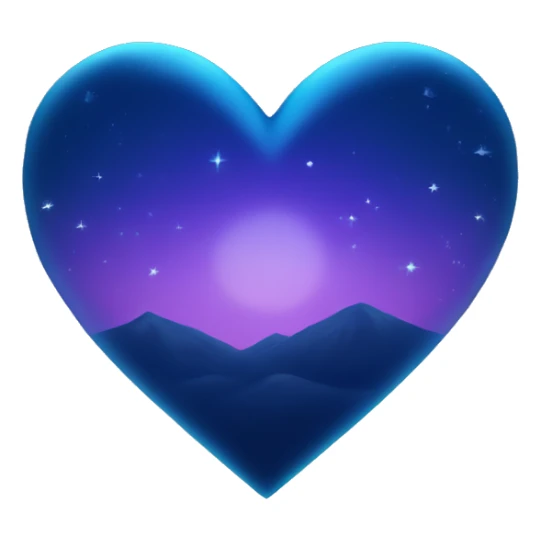Vibrant blue heart with the night sky in it sticker