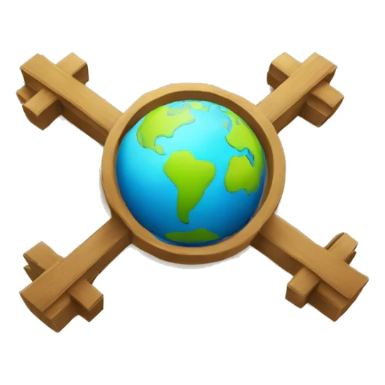 a cross with the globe in front, but make the cross infront of the globe smaller symbolizing spreading the gospel sticker