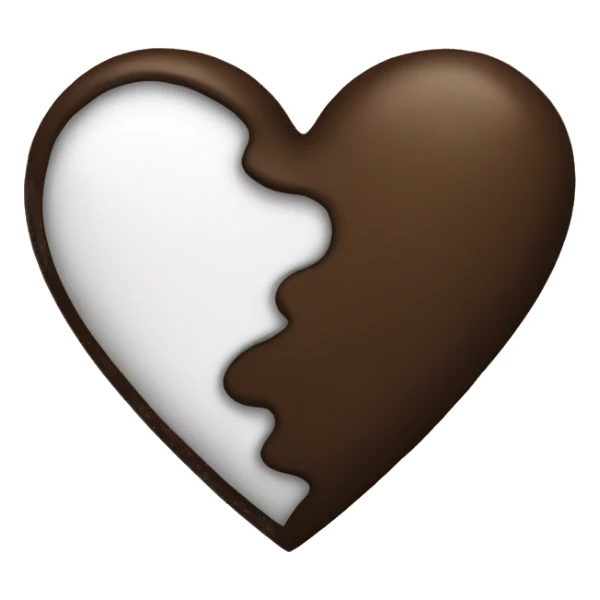 Black-And-deep-brown-Heart-Emoji sticker