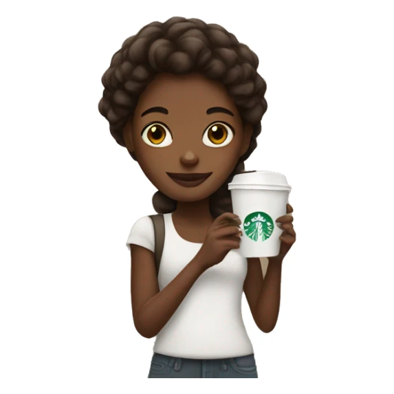 African American girl with Starbucks  sticker