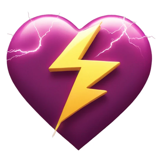 A heart of love with lightning on it sticker