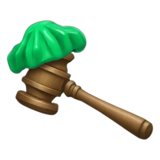 Green AI and judge hammer sticker