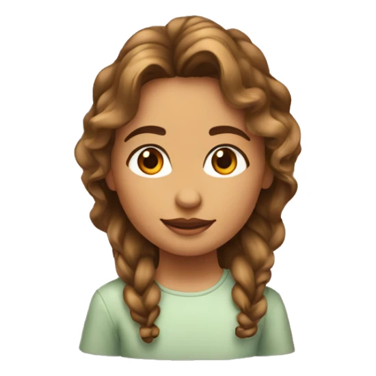niña pelo castaño ondulado sticker
