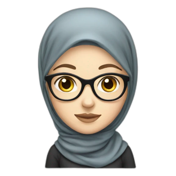 White girl with hijab with glasses sticker