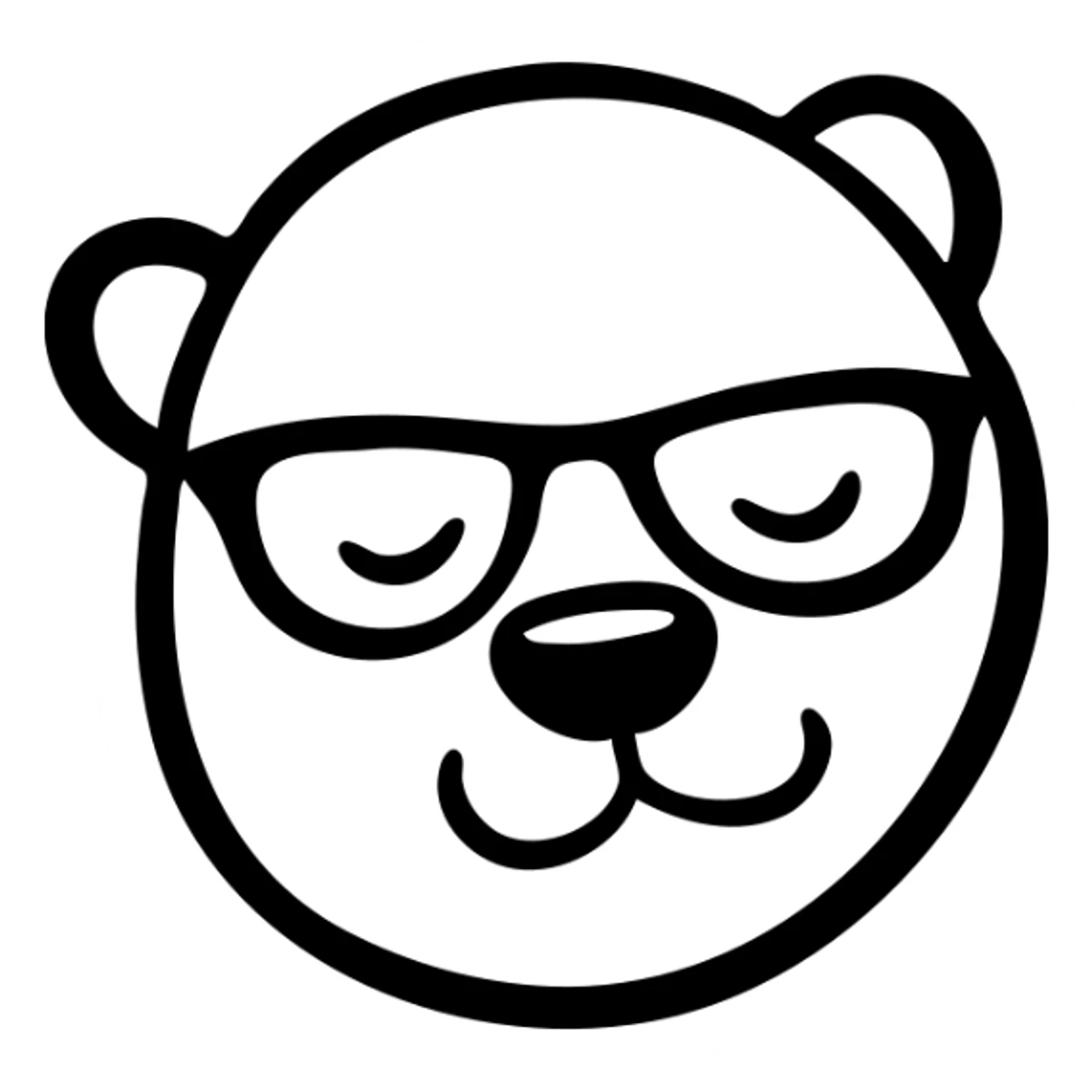 bear with glasses sticker