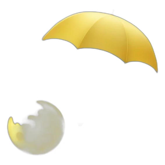 moon covered with umbrella and weather is raining sticker