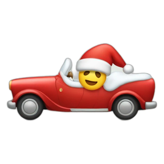 Santa clou en su carro navideño sticker