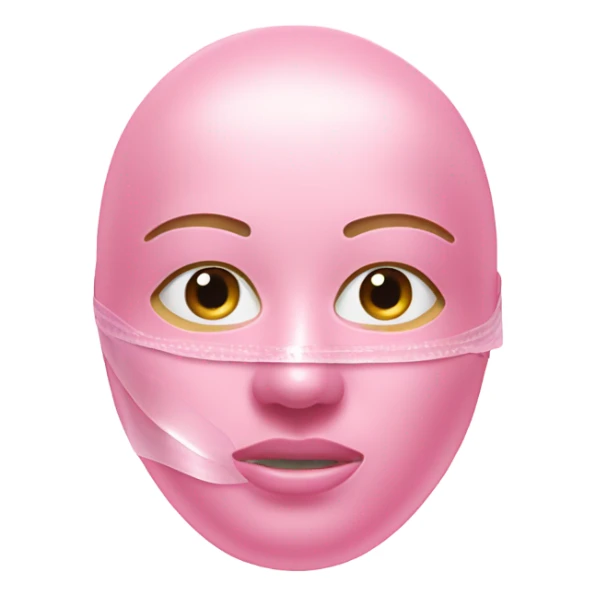 Moisturizing hydrogel face mask pink with slits for eyes, lips and nose  sticker
