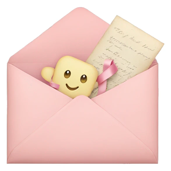 vintage love letters in envelope tied with a baby pink ribbon  sticker